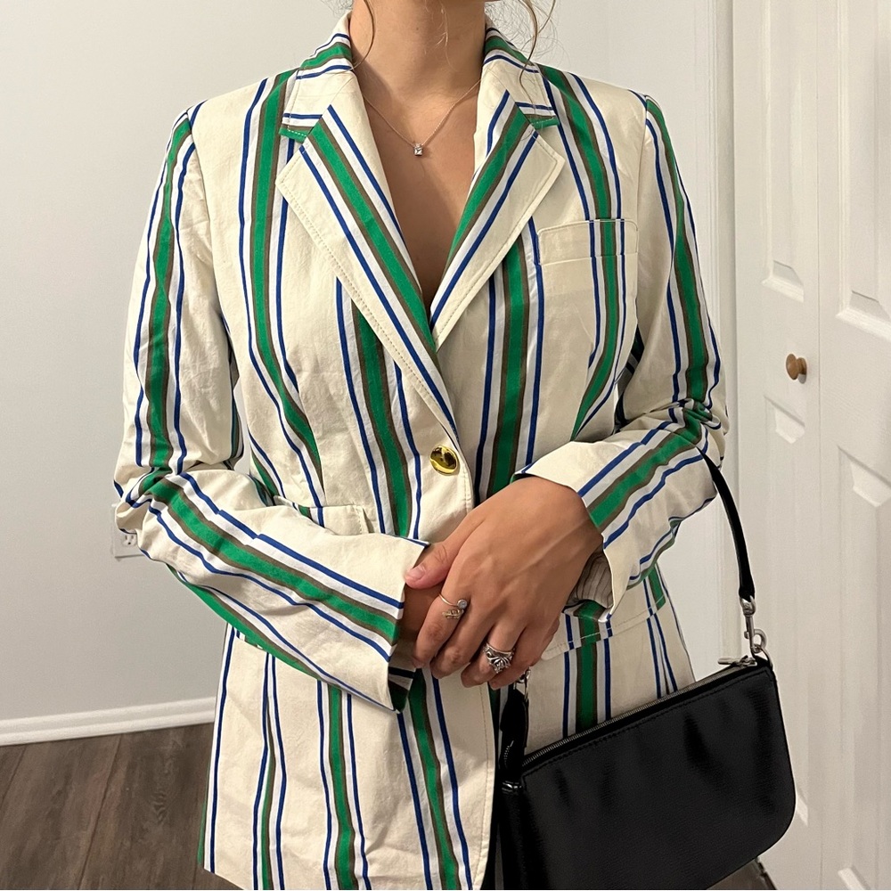 Striped Cotton Blazer (Tory Burch) new condition